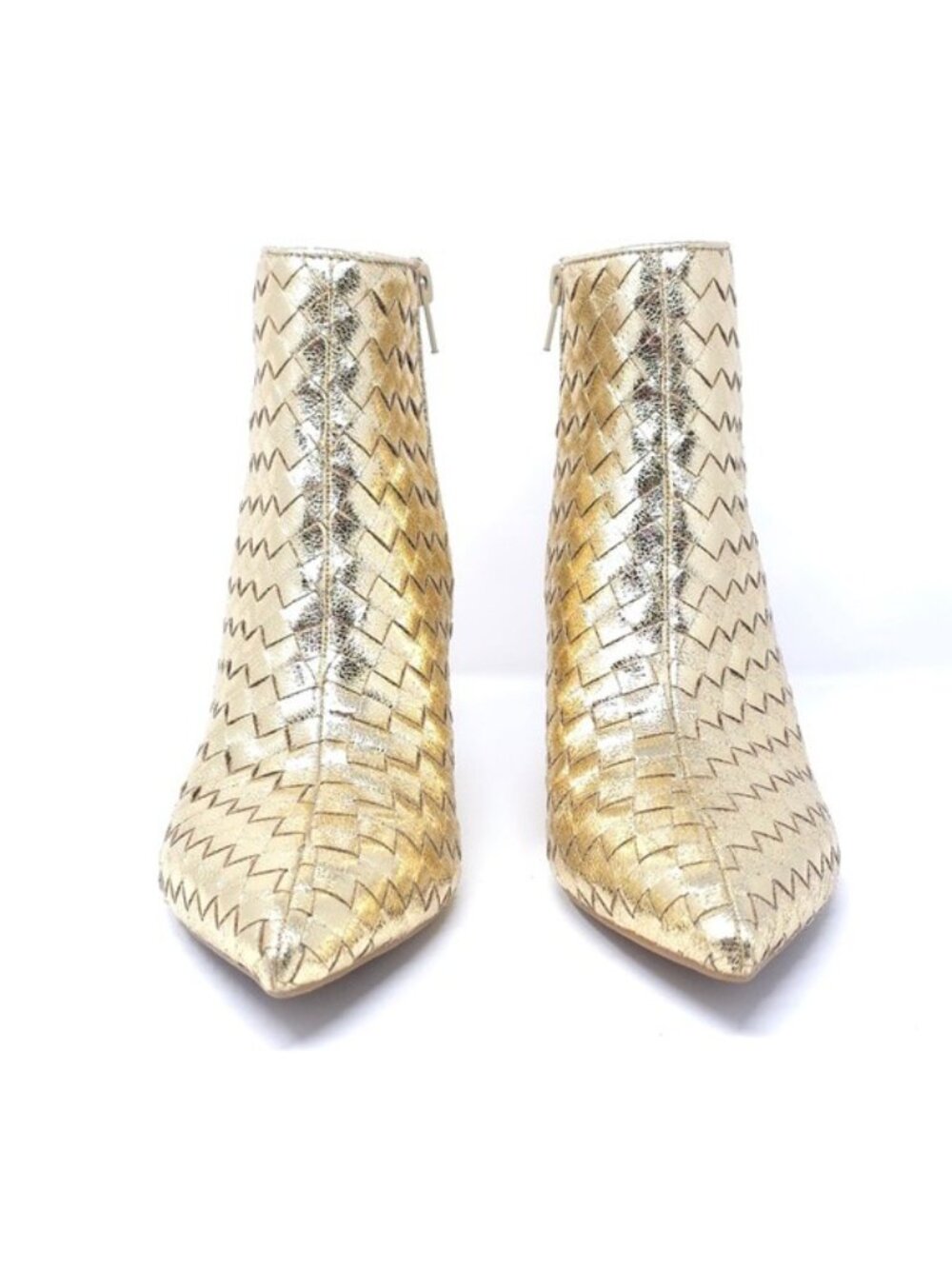 INC International Concepts Ankle Boots Raisiep Gold Woven Size 6.5 M - Picture 3 of 12
